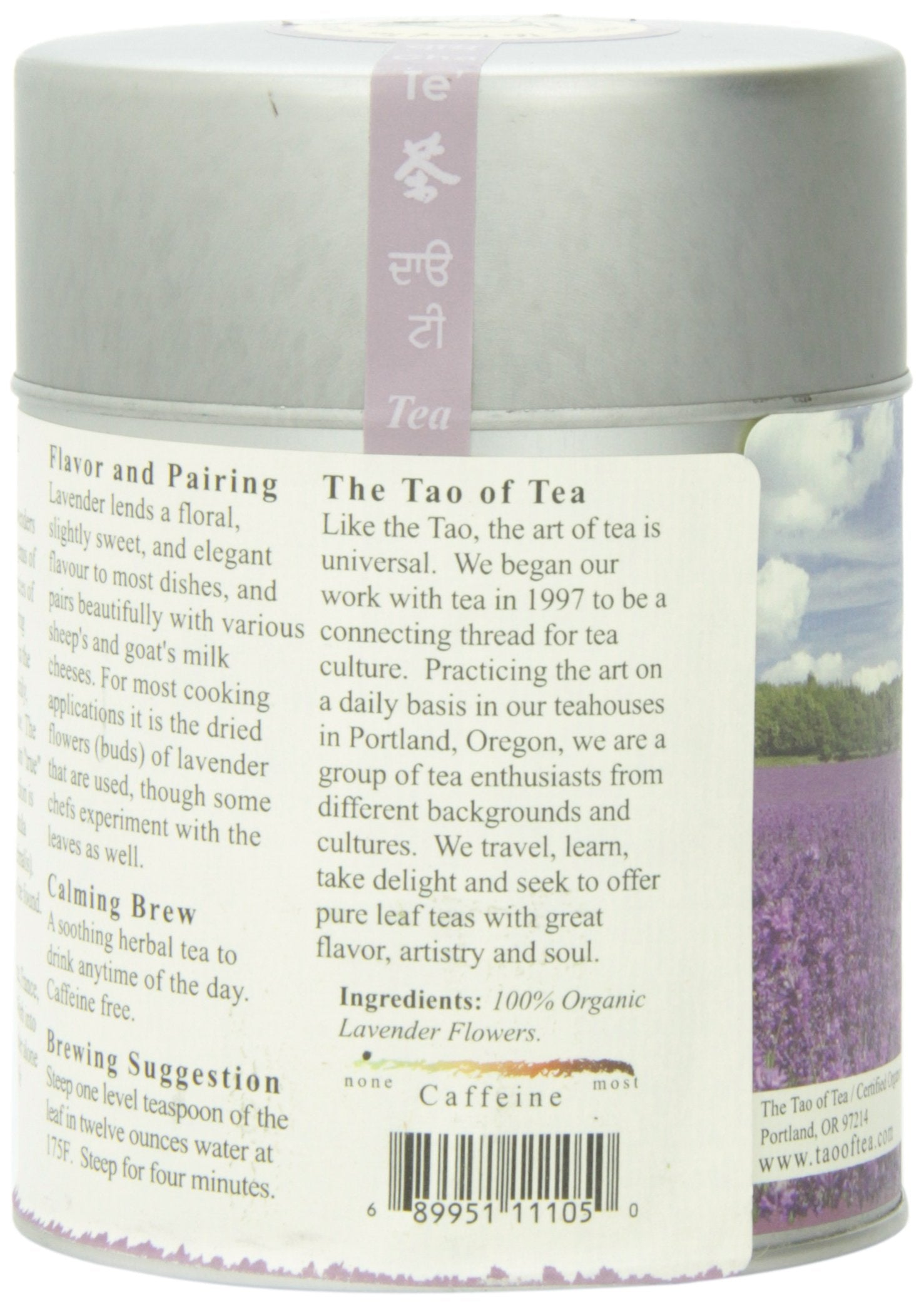 The Tao of Tea lavender as dessert scent and bath addition.