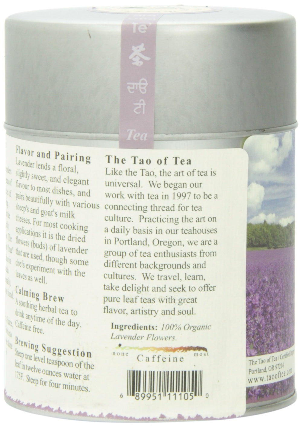 The Tao of Tea lavender as dessert scent and bath addition.