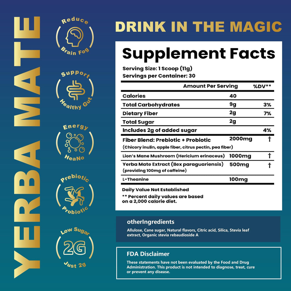 THEANECHO Yerba Mate Peach Mango Tea bottle front showcases refreshing energy without crash.
