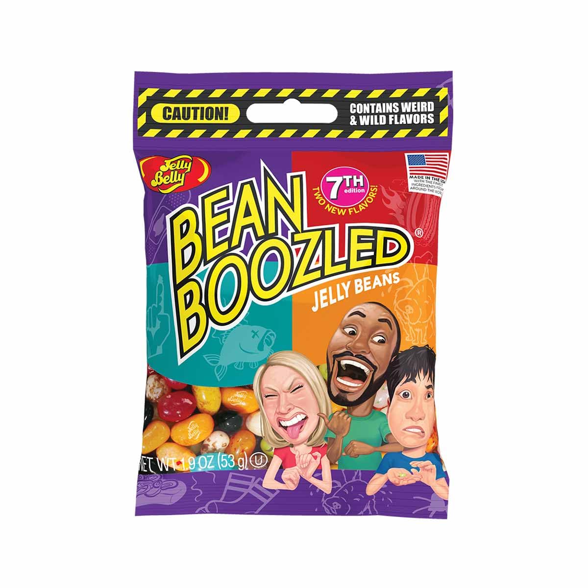 TheCandyCo BeanBoozled dispenser with open lid for party games and shared surprises.