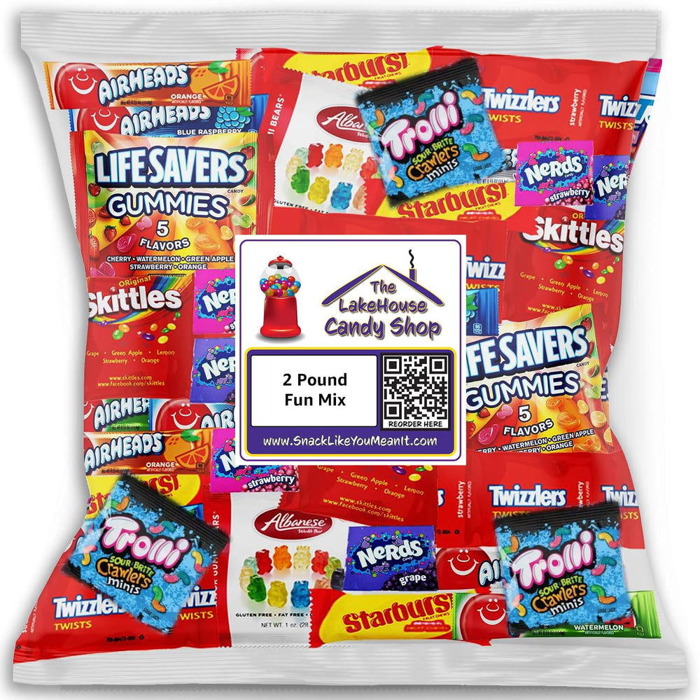 The LakeHouse bulk candy with Starburst and Skittles, perfect for sharing.