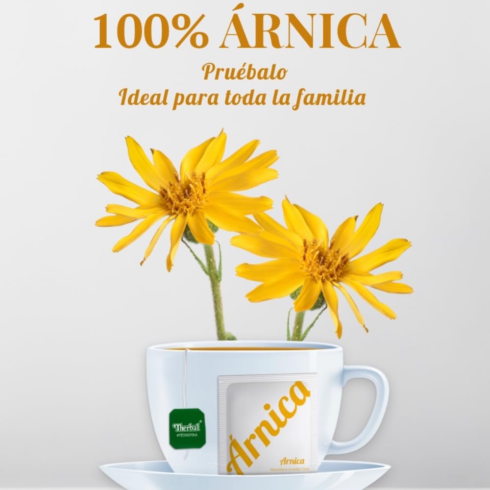 Therbal Arnica tea made in Mexico, showcasing heritage and quality