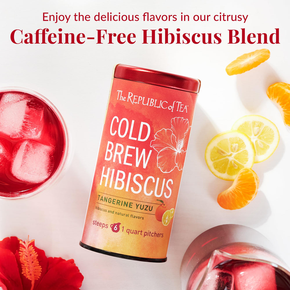 Hibiscus-amber brew close-up highlighting bold color and aroma.