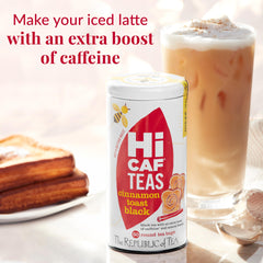 The Republic of Tea HiCAF Cinnamon Toast tea box front signals premium caffeination.