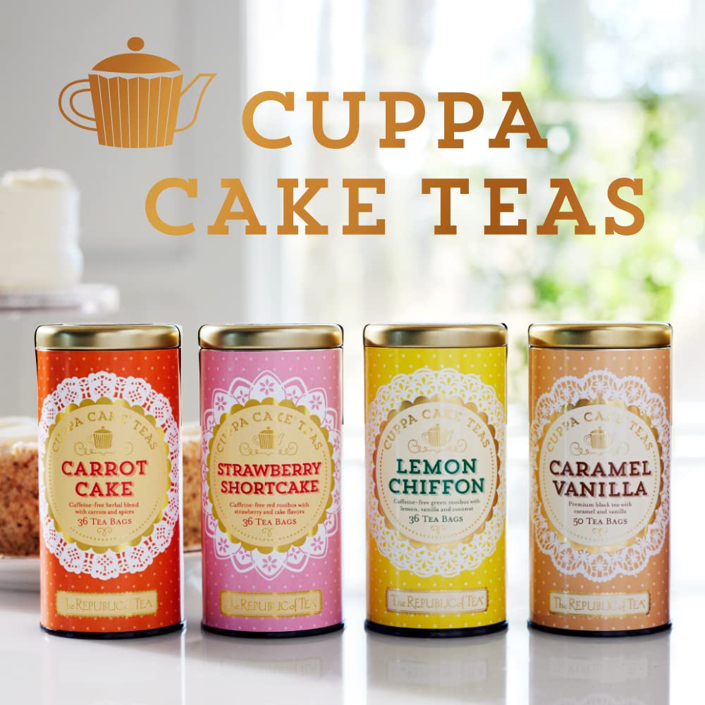 The Republic of Tea Strawberry Shortcake cuppa cake steam hints bakery notes.
