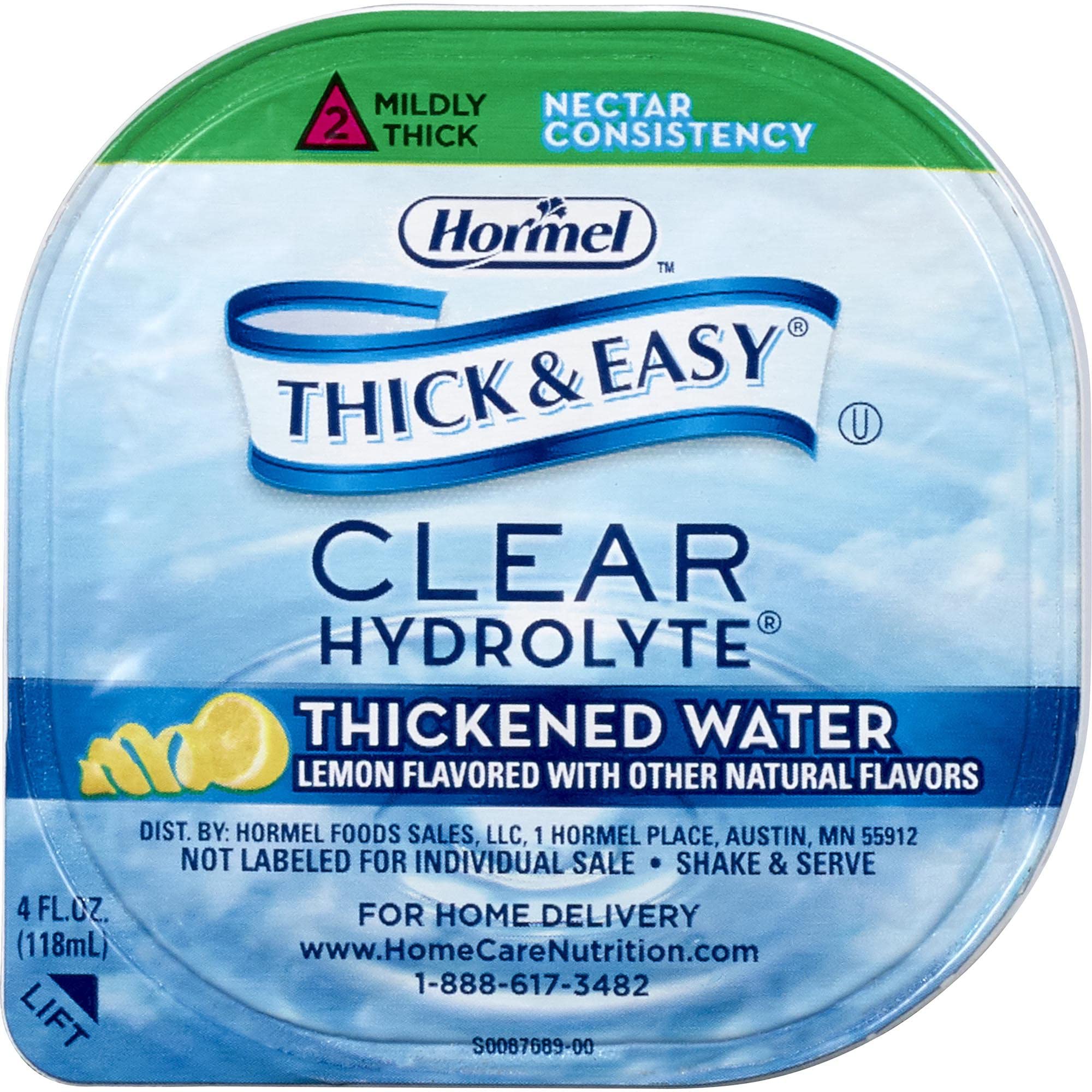 Thick & Easy Hydrolyte lemon water cup with nectar texture for consistent sipping