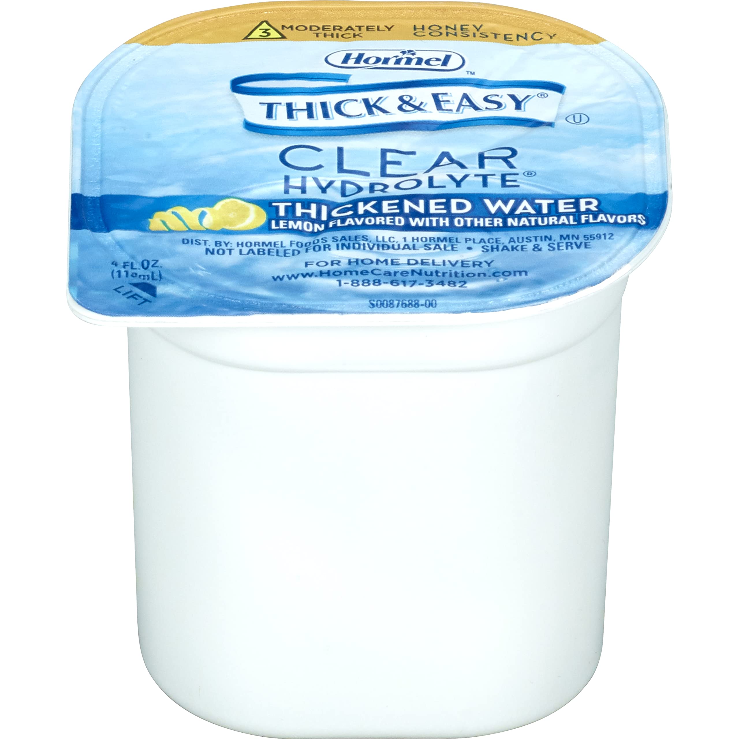Thick & Easy Hydrolyte thickened water lemon flavor in a 4oz bottle for easier swallowing