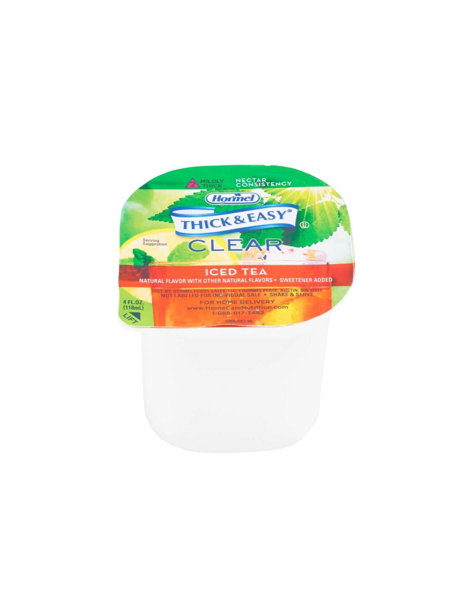 Thick & Easy iced tea lemon 4oz cup ready-to-serve thickened beverage for swallowing support
