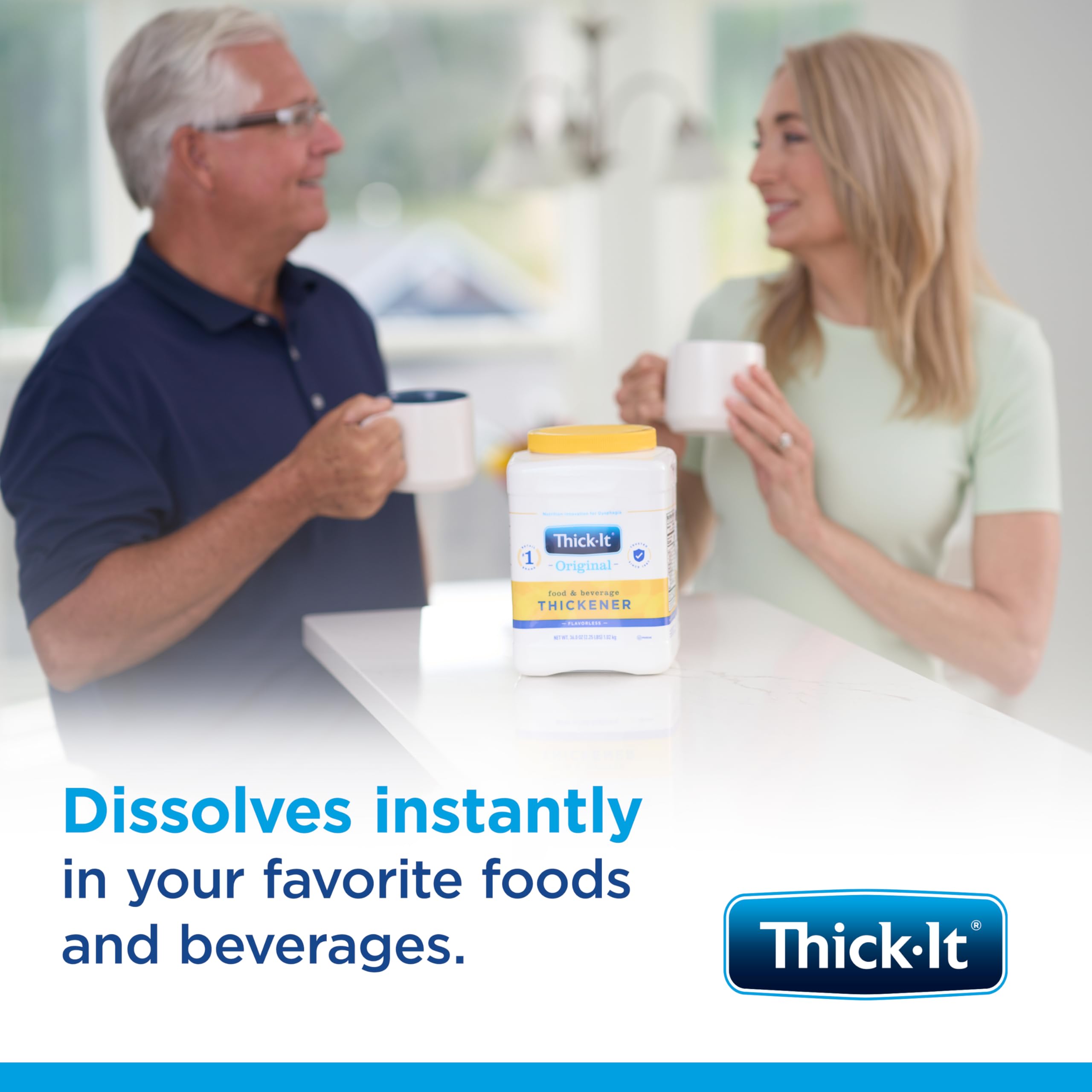 Thick-It Original thickener in yogurt or smoothies for easier swallowing.