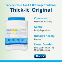 Thick-It powder dissolving in water demonstrates fast texture adjustment.