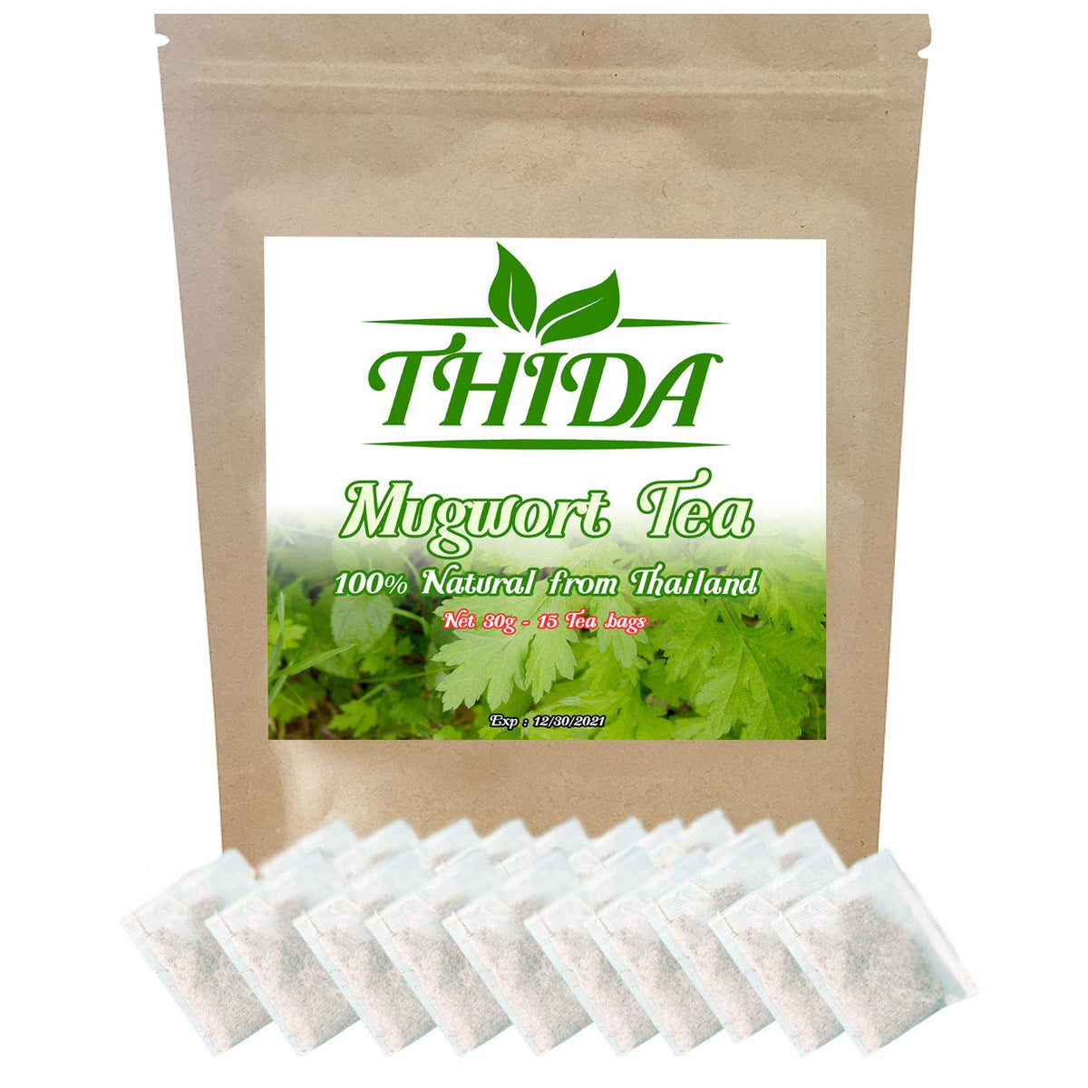 Thida Mugwort Tea packaging with 15 bags for quick brewing.