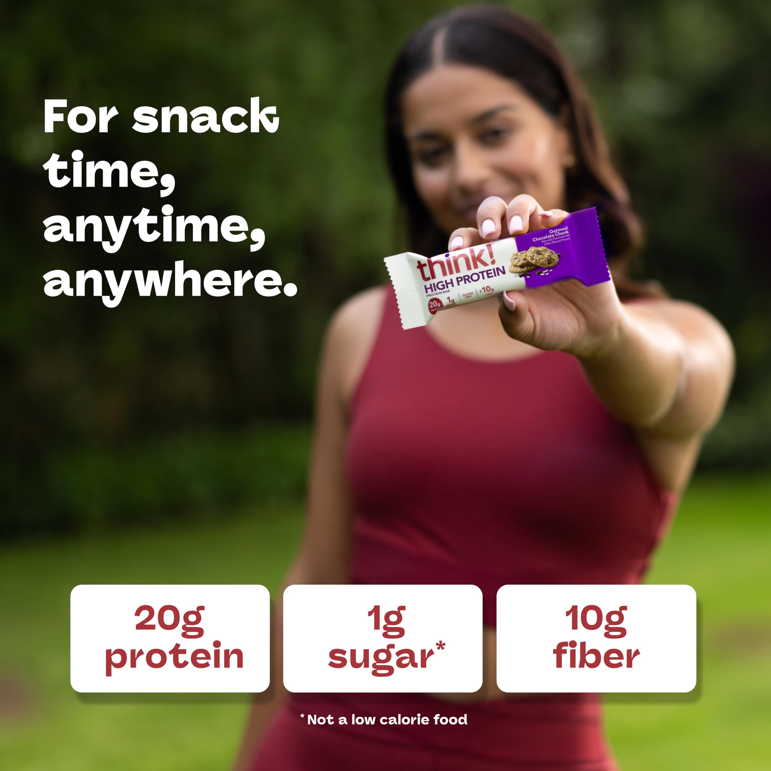 Think! bar showing 1g sugar per bar.
