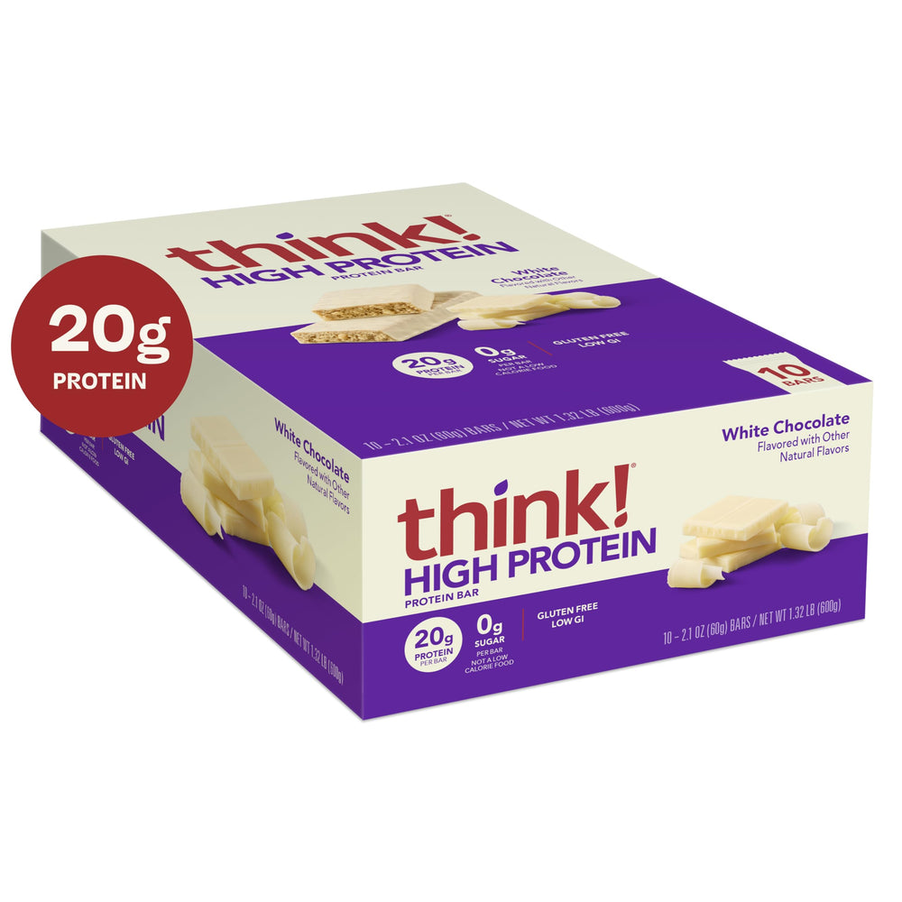 Think! white chocolate bar paired with fruit for a satisfying meal-like treat