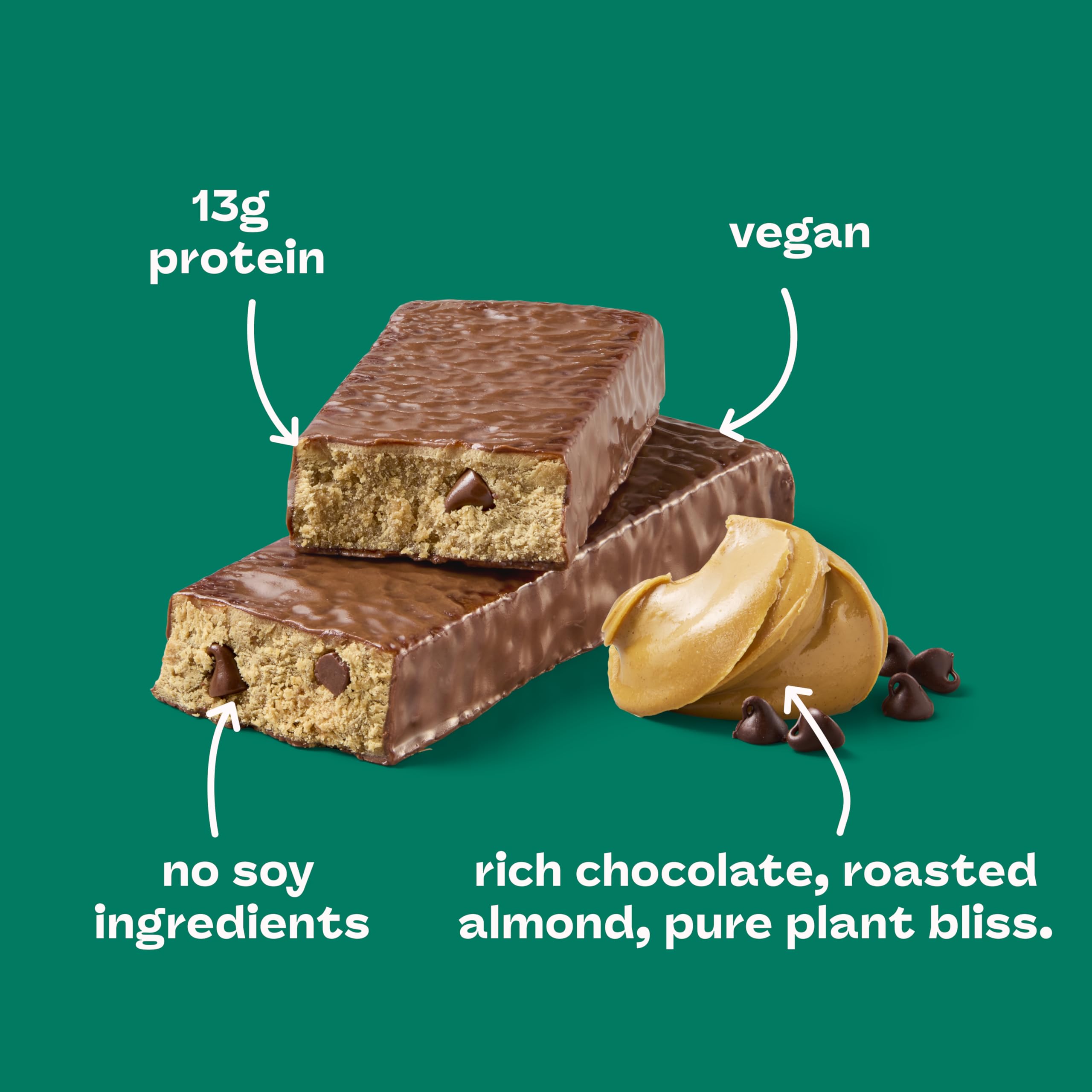 Think! Sea Salt Almond Chocolate bar in hand demonstrates convenient protein on the go.