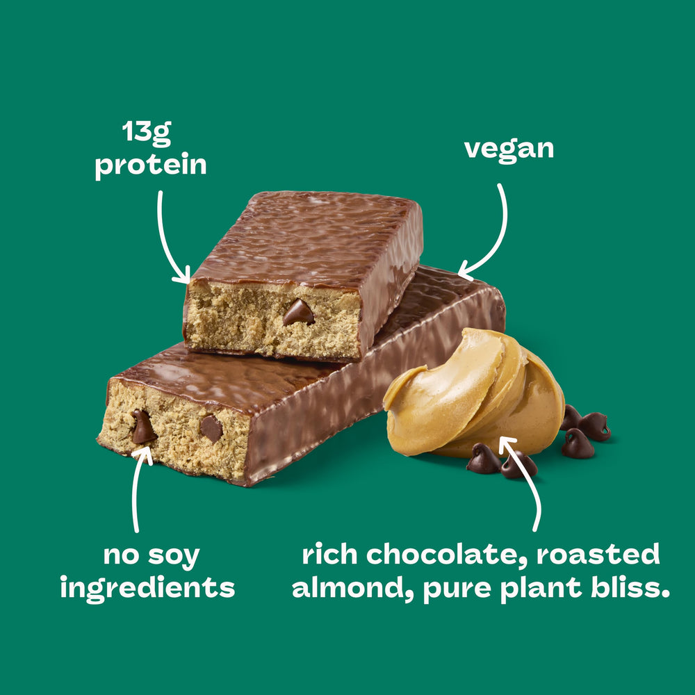 Think! Sea Salt Almond Chocolate bar in hand demonstrates convenient protein on the go.