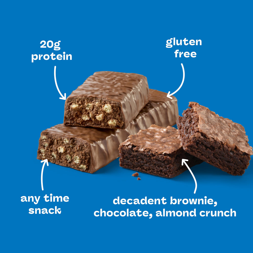 Think! Brownie Crunch bar ingredient list shows real ingredients.