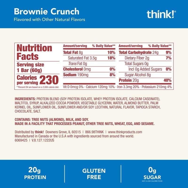 Think Brownie Crunch bar plate serving ideas for quick post-workout nourishment