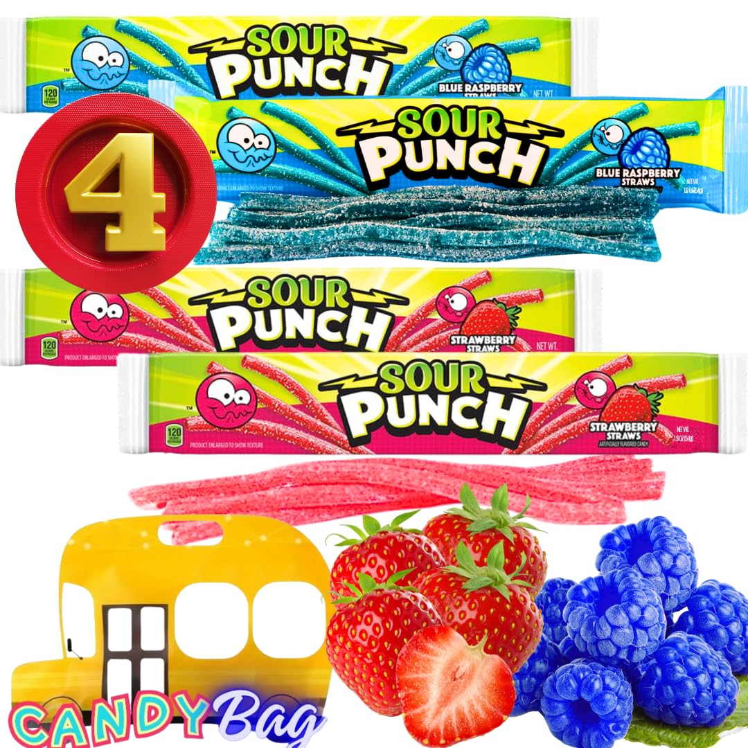 Think Candy Sour Straws blue raspberry tray ideal for party snacking and sharing.