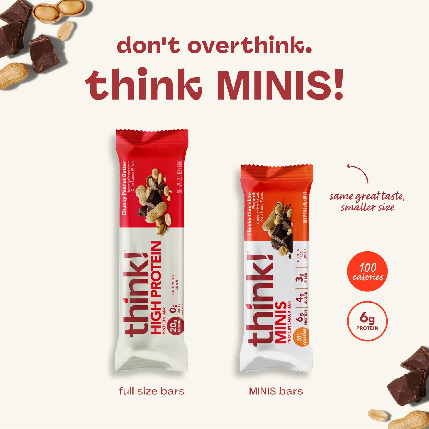 nutrition label shows 6g protein and 4g sugar per bar.