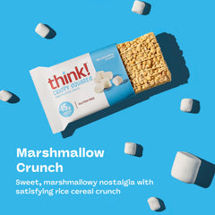 Think High Protein Crispy Squares marshmallow crunch texture close-up