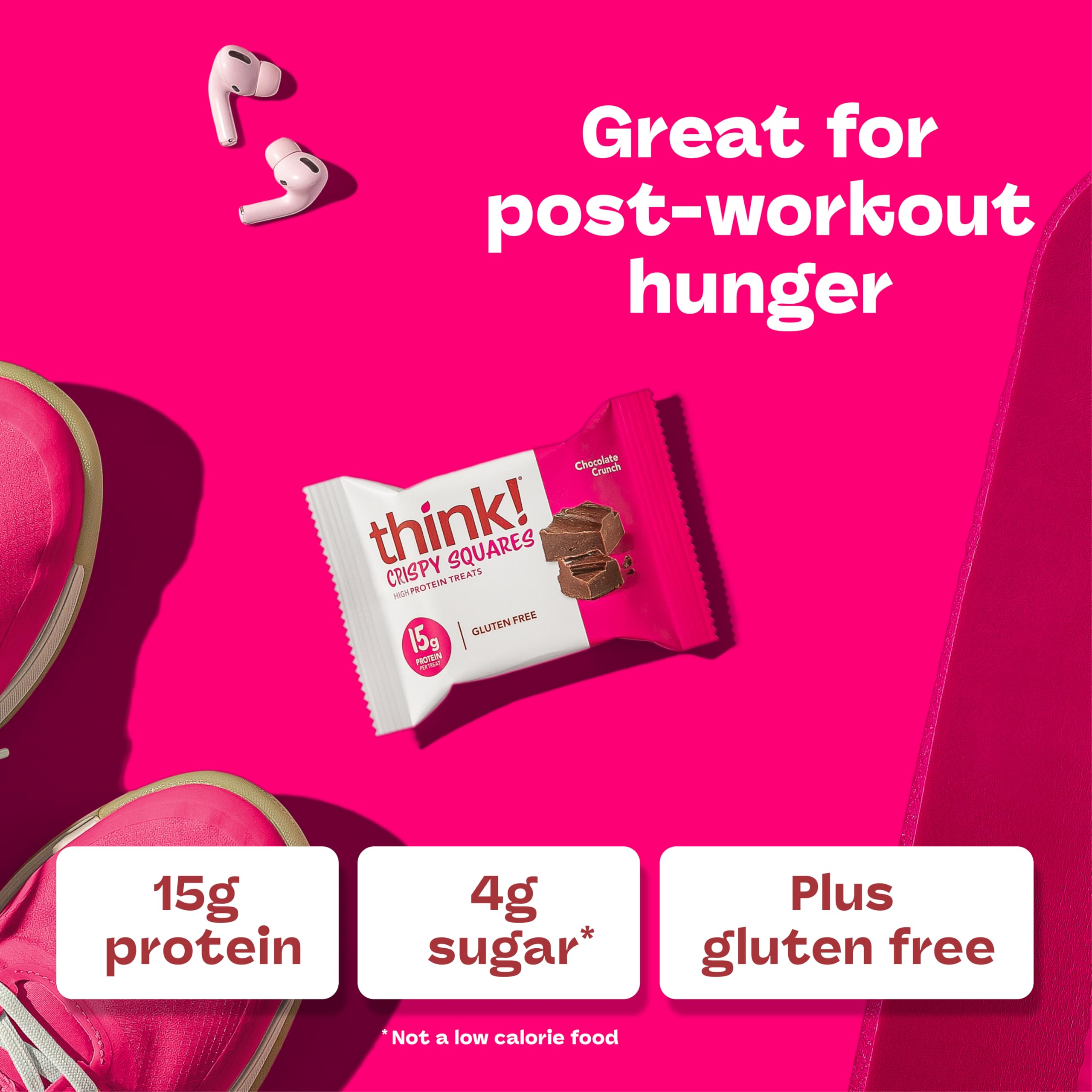 Think! Crispy Squares in gym bag for post-workout fueling.