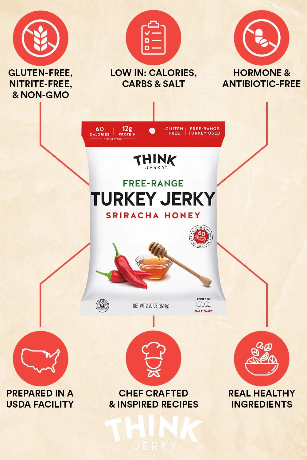 Think Jerky active lifestyle scene depicts on-the-go fuel for workouts and adventures.