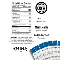 Think Jerky Original Beef Stick individually wrapped for portable healthy snacking.
