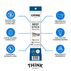 Think Jerky Original Beef Stick gluten-free and nitrate-free for clean eating.