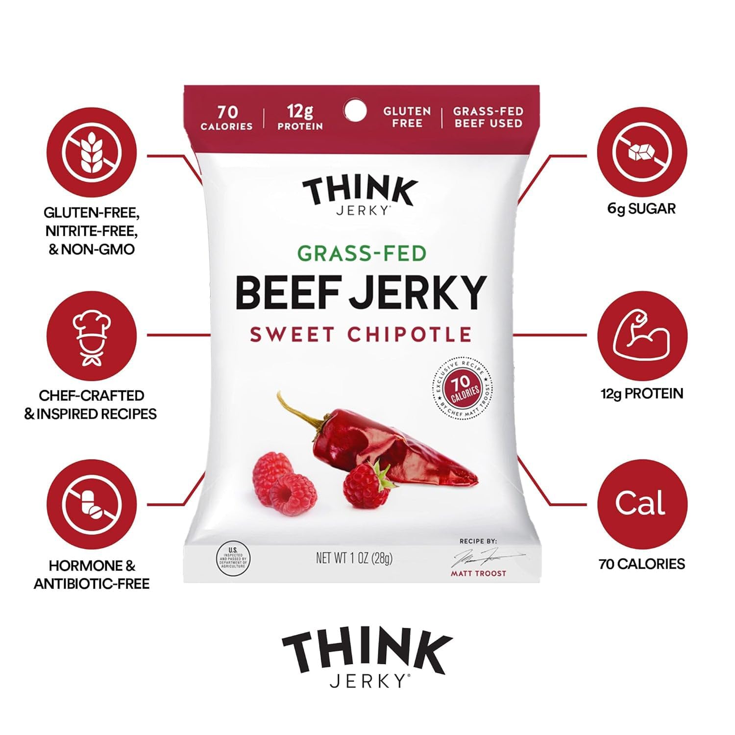 Think Jerky high-protein snack suited for active lifestyles.