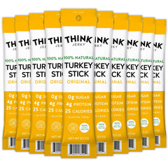 Think Jerky turkey sticks 0.5oz pack for on-the-go protein.