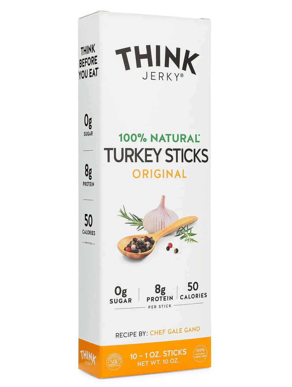 Think Jerky turkey sticks USA-made meat snack ideal for athletes.