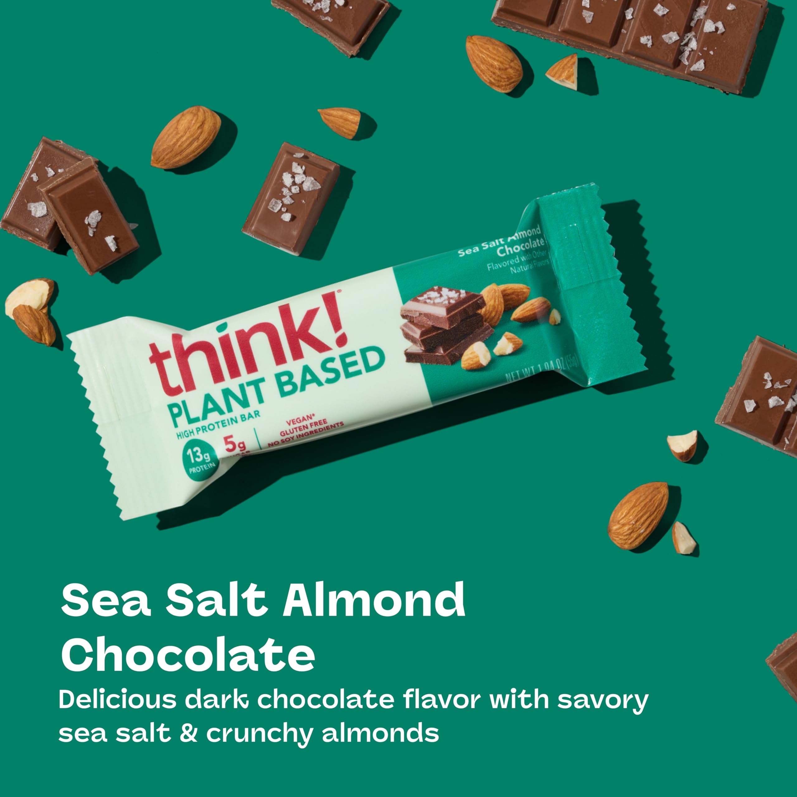 Think! No artificial colors or flavors conveys a clean snacking option.