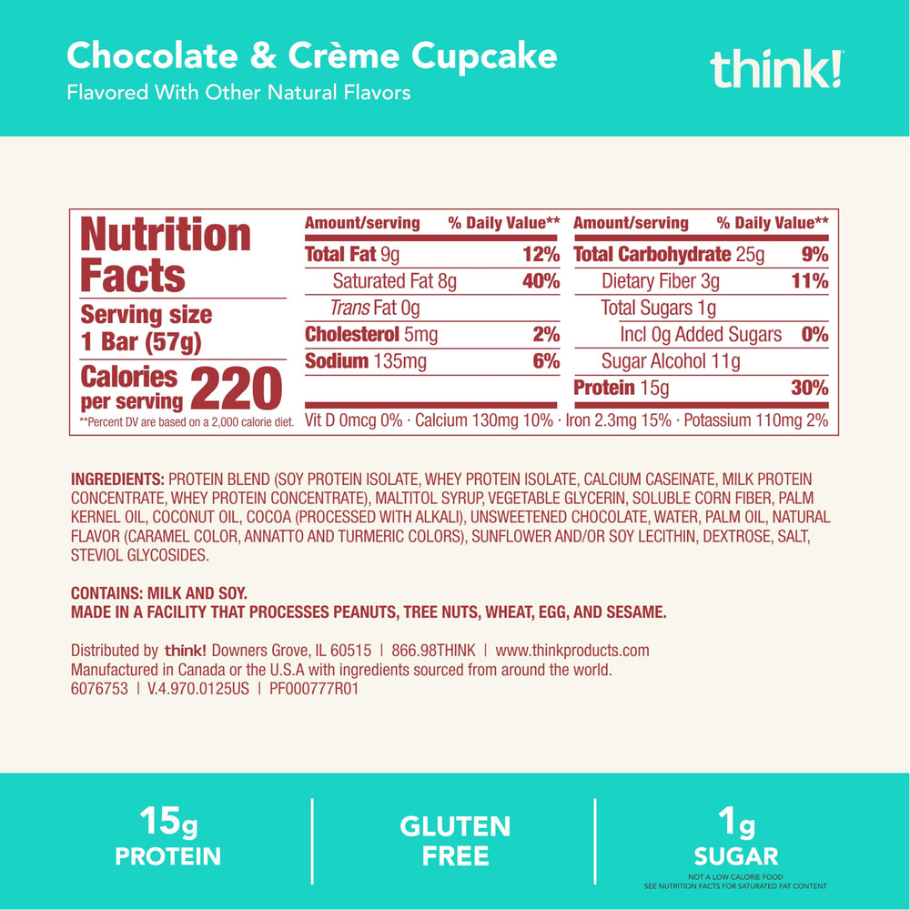 Think! nutrition panel highlights fiber and iron content.