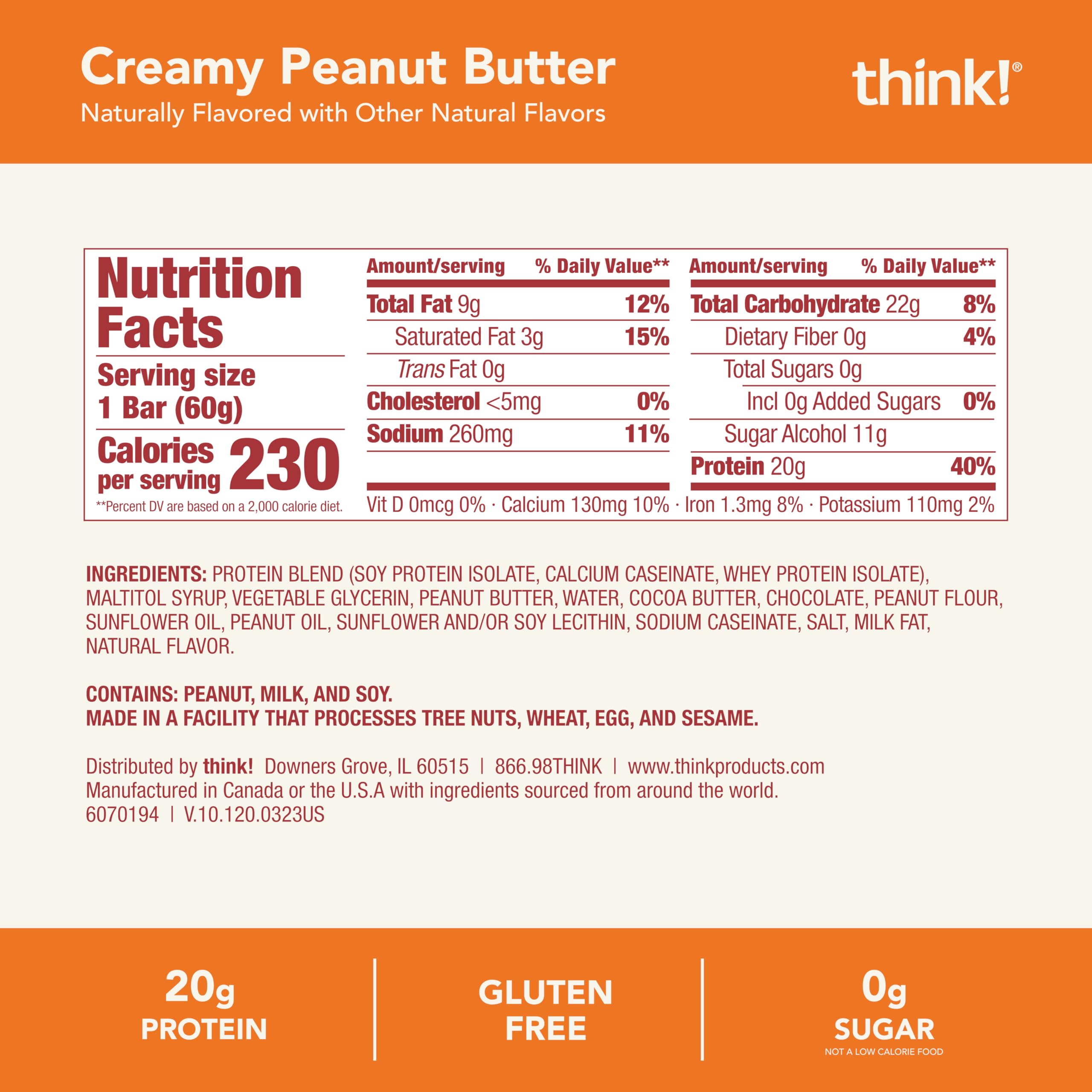 Think! Protein bars six-pack packaging offers budget-friendly bulk snacking.