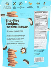 Closeup of Thinsters Crisp Cookies showing buttery texture and coconut aroma
