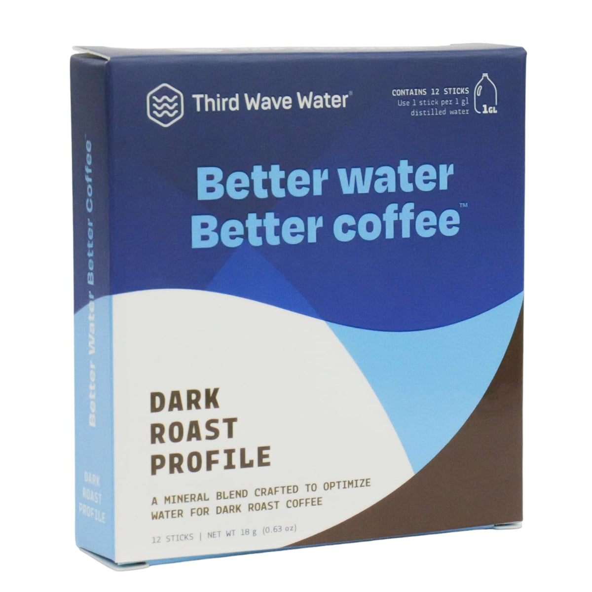 Third Wave Water dark roast profile bottle offers smoother acidity for bold, balanced coffee.