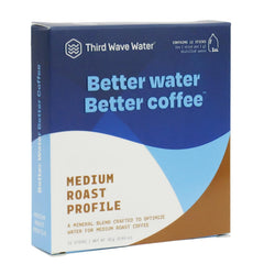 Third Wave Water medium roast bottle shows mineral balance for enhanced coffee flavor.