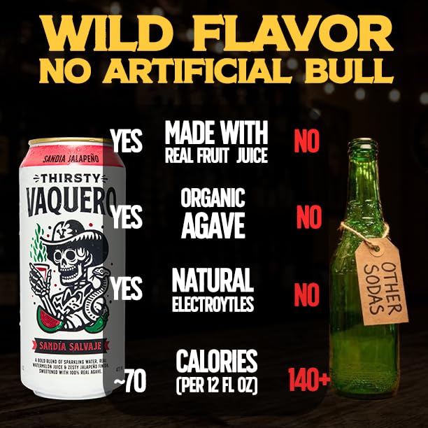 Thirsty Vaquero skeleton-art can—eye-catching design ideal for party ready shelves.