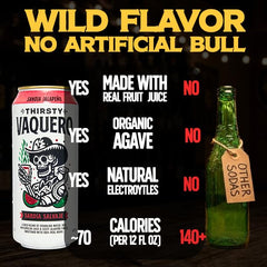 Thirsty Vaquero skeleton-art can—eye-catching design ideal for party ready shelves.