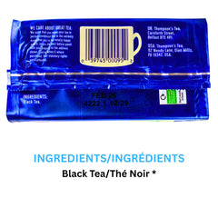 Thompson's Scottish Blend Tea teabags closeup, rich aroma in every cup.