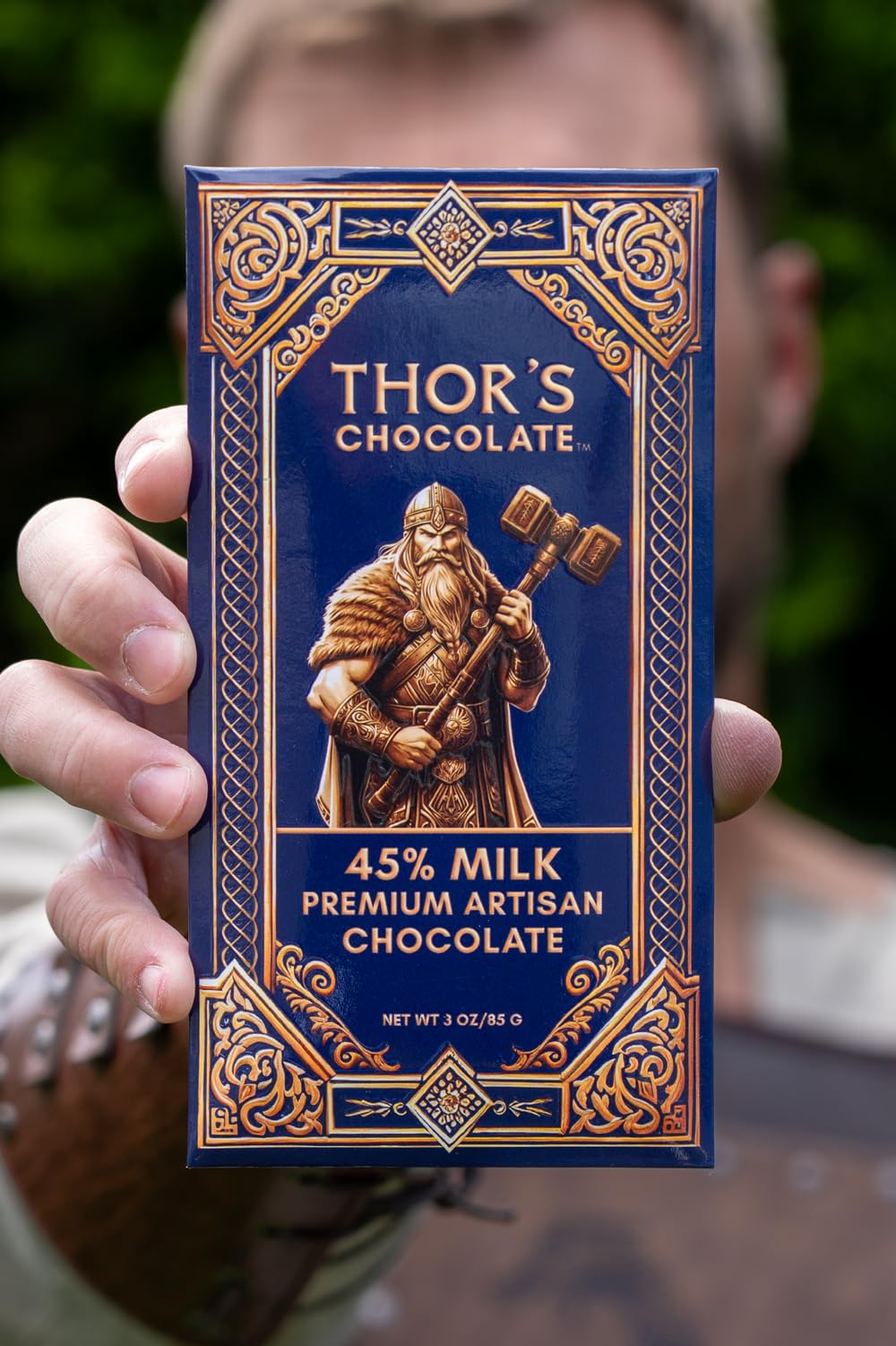 Thor's Chocolate luxury gift wrapping detail enhances premium gifting appeal.