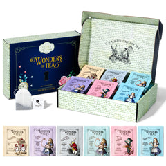 Thoughtfully Alice's Adventure tea gift box with illustrated quotes for readers