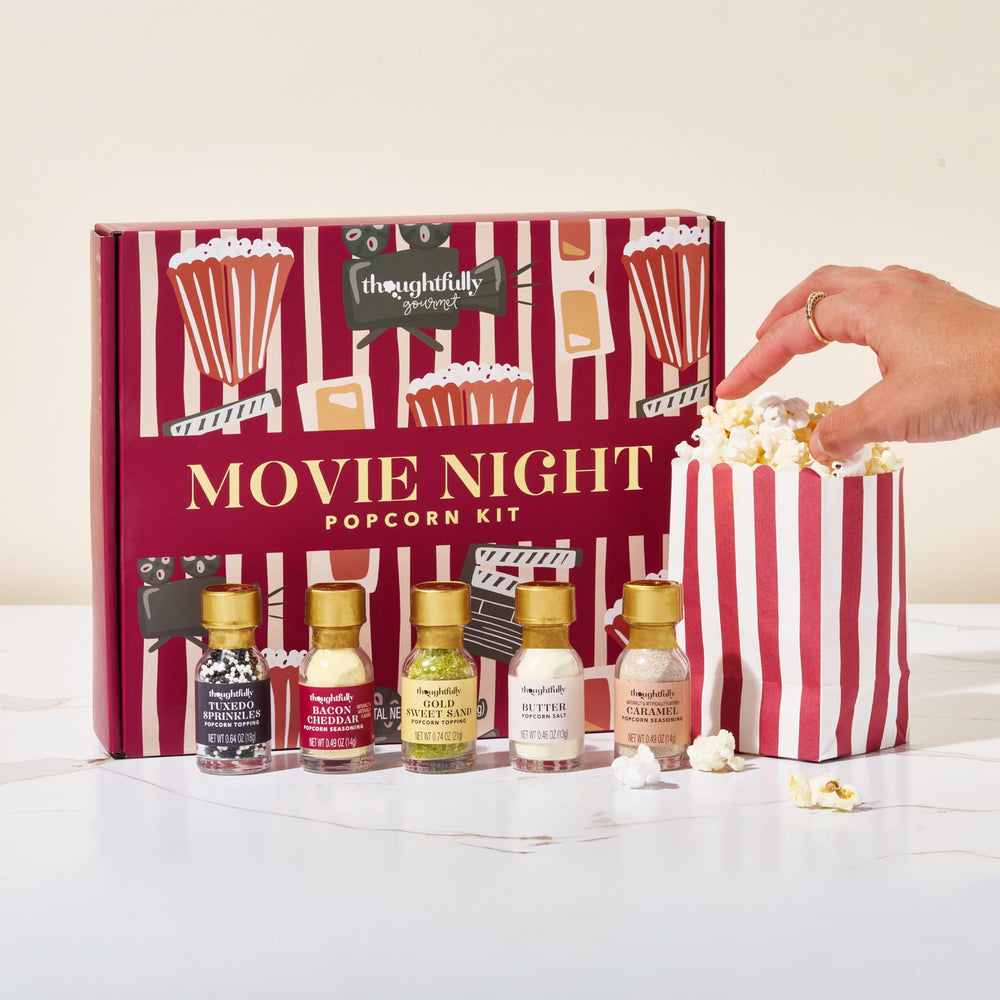 Thoughtfully Gourmet paper popcorn bags for sharing during movie night
