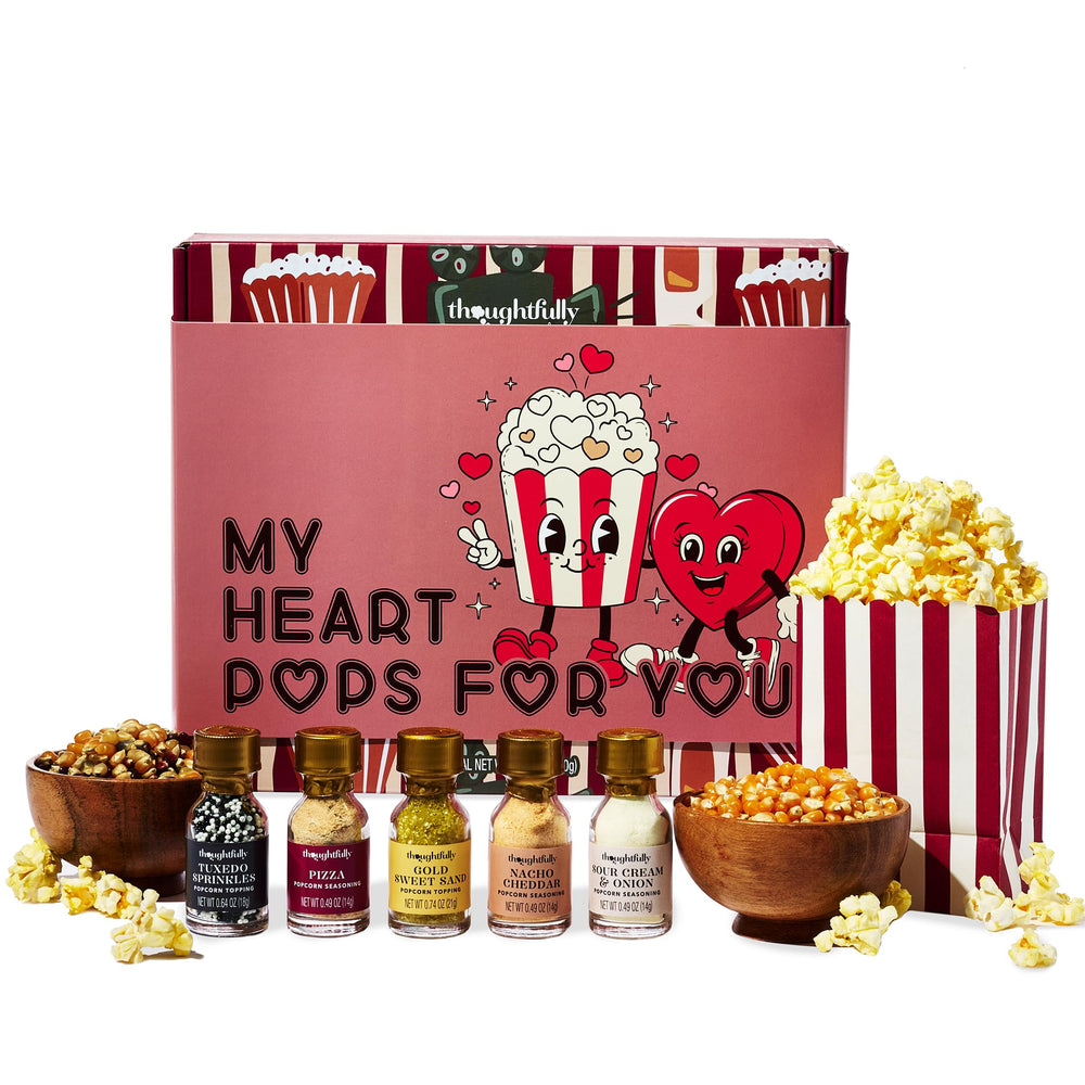 Thoughtfully Gourmet Valentine popcorn kernels bundle for cozy movie night