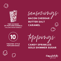 Thoughtfully Gourmet Movie Night Popcorn Set Bacon Cheddar seasoning adds savory depth