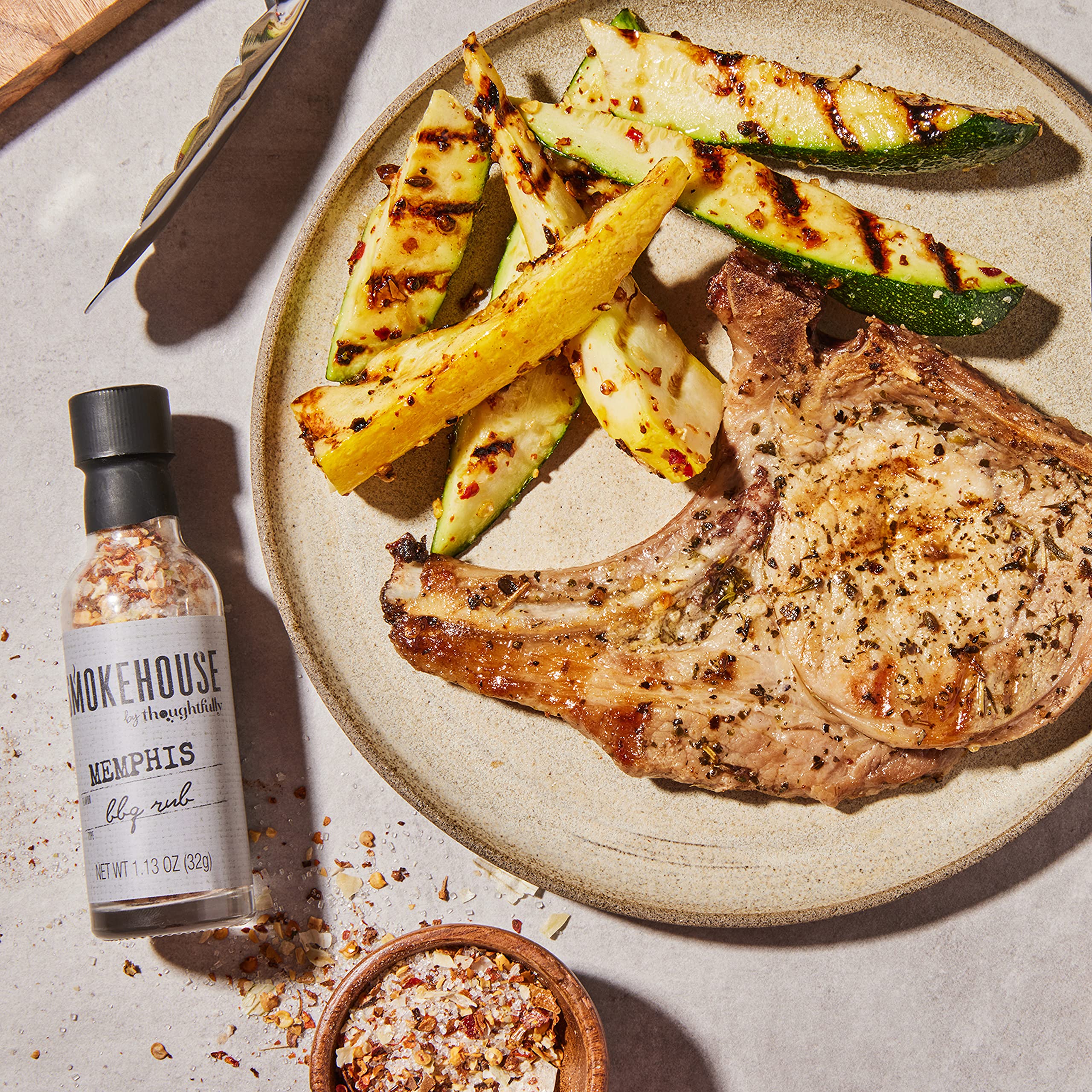 Thoughtfully Smokehouse Memphis rub close-up complements smoky beef and pork