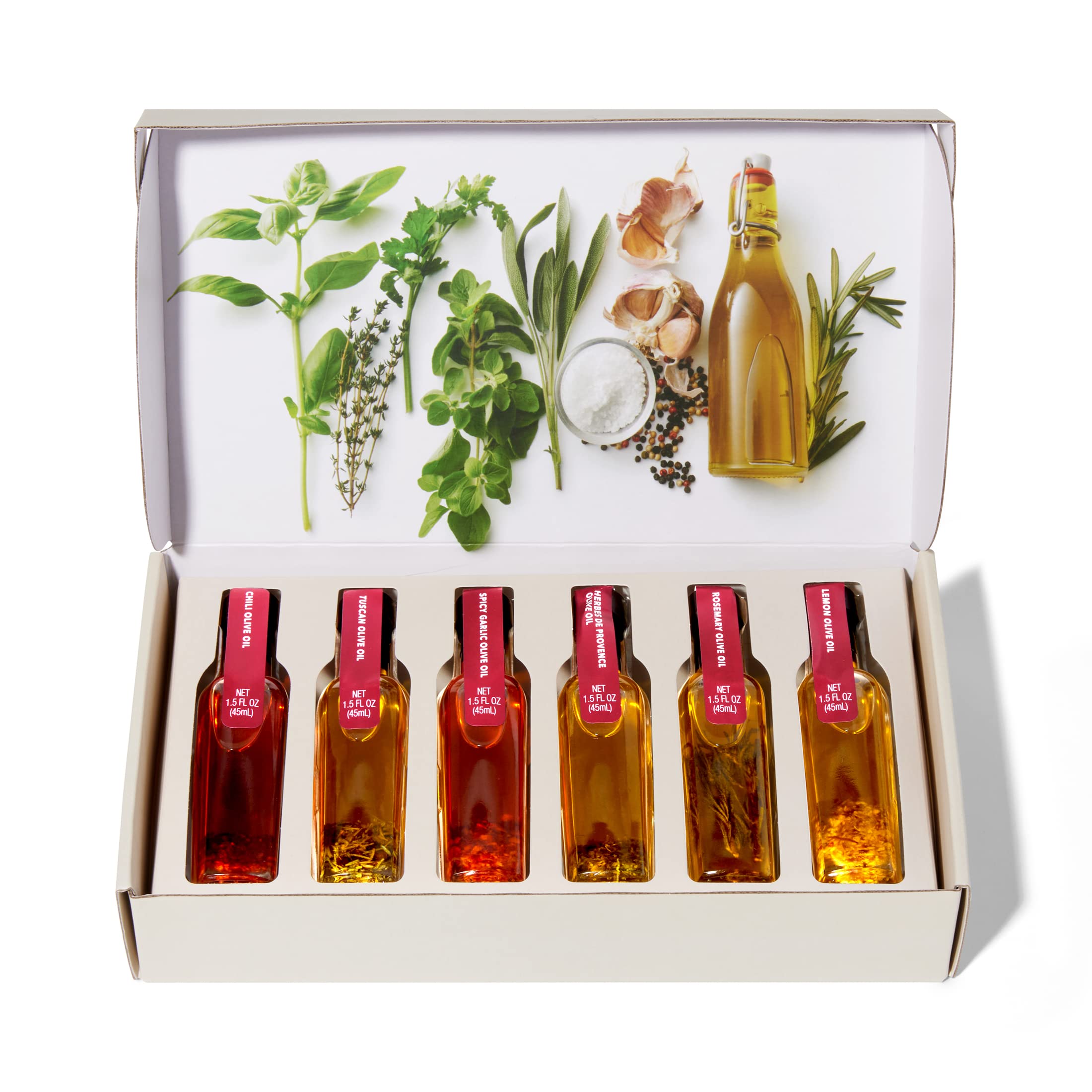 Thoughtfully Tuscan olive oil bottle brings sun-kissed Italian flavors.