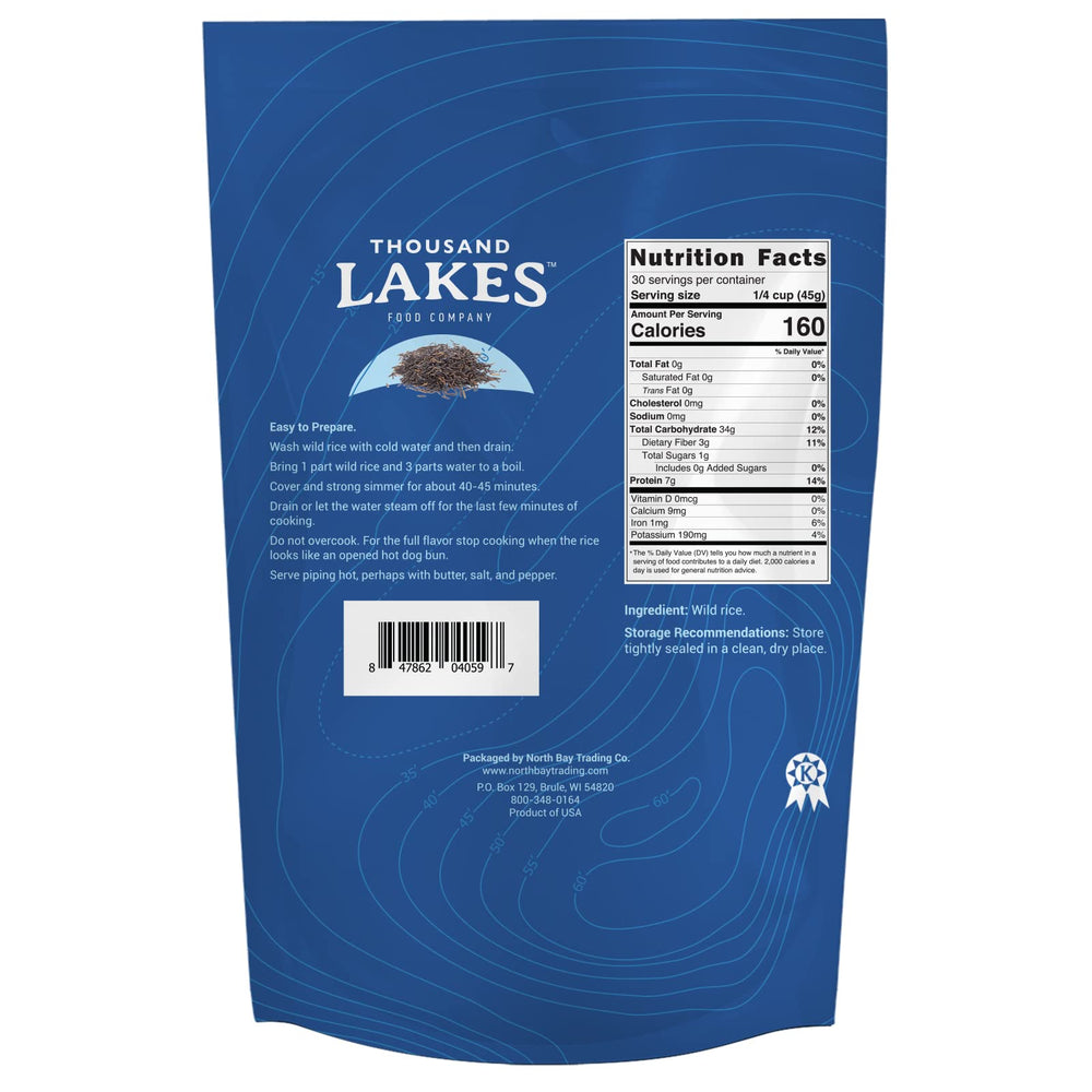 Thousand Lakes Minnesota wild rice 3lb bag ready to simmer
