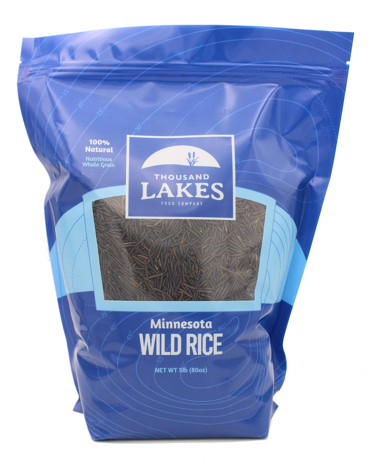 Thousand Lakes Minnesota wild rice bulk pack shows premium grains for meal prep.