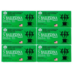 Three Ballerina Herbal Tea Extra Strength six-pack front view for bold daily rituals.